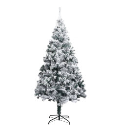 Arbre de Noël artificiel pré-éclairé et boules vert 240 cm PVC