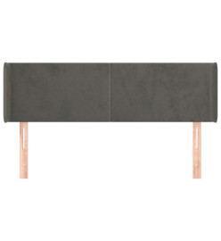 Tête de lit avec oreilles Gris foncé 147x16x78/88 cm Velours