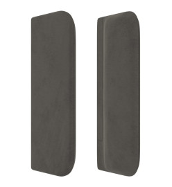 Tête de lit avec oreilles Gris foncé 147x16x78/88 cm Velours