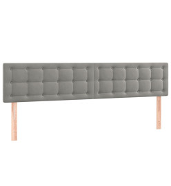 Tête de lit à LED Gris clair 160x5x78/88 cm Velours