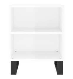 Tables de chevet 2pcs blanc brillant 40x30x50cm bois ingénierie