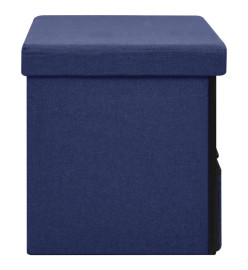 Banc de rangement pliable Bleu 76x38x38 cm Faux lin