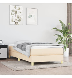 Lit à sommier tapissier avec matelas Crème 100x200 cm Tissu