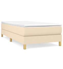 Lit à sommier tapissier avec matelas Crème 100x200 cm Tissu