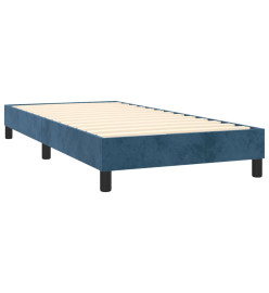 Lit à sommier tapissier avec matelas Bleu foncé 100x200 cm
