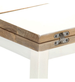 Table basse extensible Blanc 90x(45-90)x45 cm Bois de manguier