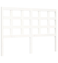 Cadre de lit avec tête de lit blanc 120x200 cm bois massif