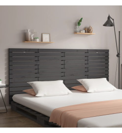 Tête de lit murale Gris 166x3x91,5 cm Bois massif de pin