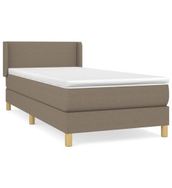 Lit à sommier tapissier avec matelas Taupe 90x190 cm Tissu