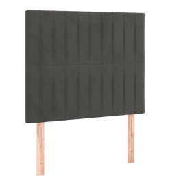 Lit à sommier tapissier avec matelas Gris foncé 100x200 cm