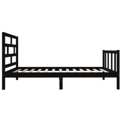 Cadre de lit Noir Bois de pin massif 100x200 cm