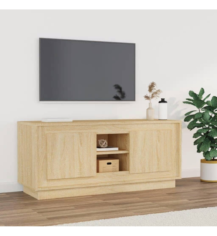 Meuble TV chêne sonoma 102x35x45 cm bois d'ingénierie