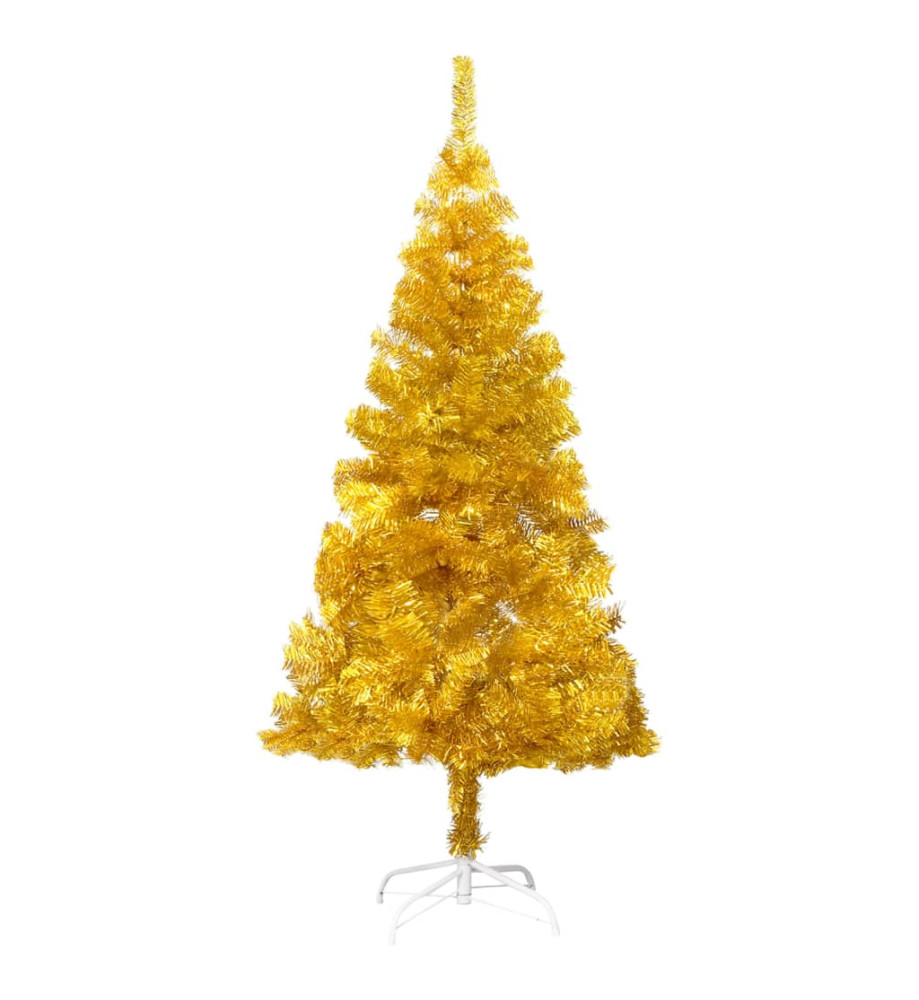 Sapin de Noël artificiel avec support Doré 150 cm PET