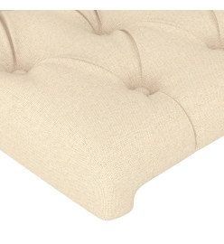 Tête de lit à LED Crème 163x16x118/128 cm Tissu