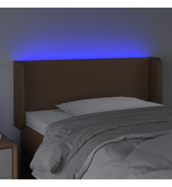 Tête de lit à LED Marron 103x16x78/88 cm Similicuir