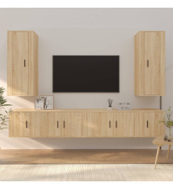 Ensemble de meubles TV 6 pcs Chêne sonoma Bois d'ingénierie