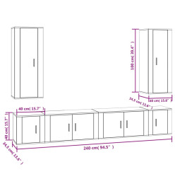 Ensemble de meubles TV 6 pcs Chêne sonoma Bois d'ingénierie