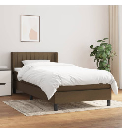 Lit à sommier tapissier avec matelas Marron foncé 90x190 cm