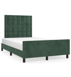 Cadre de lit avec tête de lit Vert foncé 120x200 cm Velours