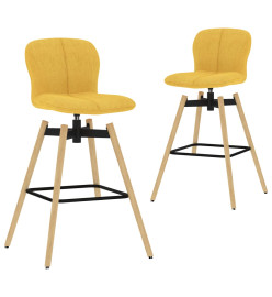 Chaises pivotantes de bar lot de 2 jaune tissu