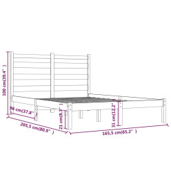 Cadre de lit Marron miel Bois de pin massif 160x200 cm