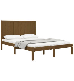 Cadre de lit Marron miel Bois de pin massif 140x190 cm