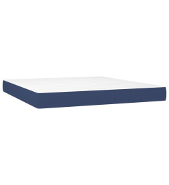 Lit à sommier tapissier avec matelas Bleu 160x200 cm Tissu