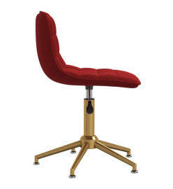 Chaises pivotantes salle à manger 2 pcs Rouge bordeaux Velours