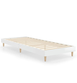 Cadre de lit blanc brillant 75x190 cm bois d'ingénierie