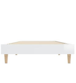 Cadre de lit blanc brillant 75x190 cm bois d'ingénierie