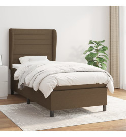 Lit à sommier tapissier avec matelas Marron foncé 100x200 cm