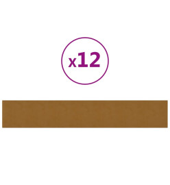 Panneaux muraux 12 pcs Marron 90x15 cm Velours 1,62 m²