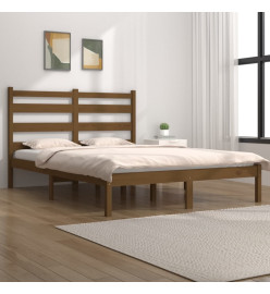Cadre de lit Marron miel Bois massif 120x190 cm Petit Double