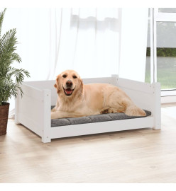 Lit pour chien Blanc 75,5x55,5x28 cm Bois de pin solide