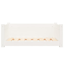 Lit pour chien Blanc 75,5x55,5x28 cm Bois de pin solide