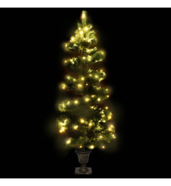 Arbre de Noël hélicoïdal pré-éclairé avec pot vert 120 cm PVC