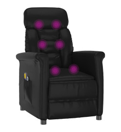 Fauteuil électrique de massage Noir Similicuir