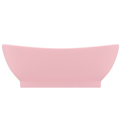 Lavabo ovale de luxe à trop-plein Rose mat 58,5x39 cm Céramique