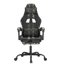 Chaise de jeu avec repose-pied Noir et camouflage Similicuir