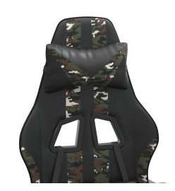 Chaise de jeu avec repose-pied Noir et camouflage Similicuir