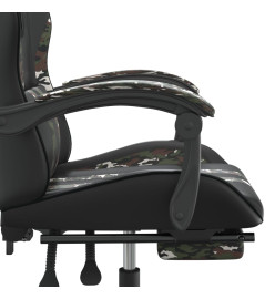 Chaise de jeu avec repose-pied Noir et camouflage Similicuir