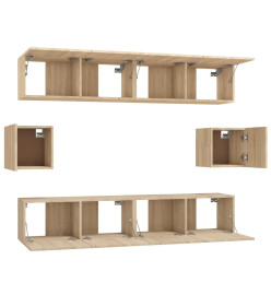 Ensemble de meubles TV 6 pcs Chêne sonoma Bois d'ingénierie