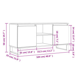 Meuble TV sonoma gris 104x35x50 cm bois d'ingénierie