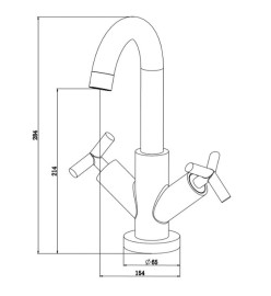 SCHÜTTE Mitigeur de lavabo à 2 poignées ELIOT chrome