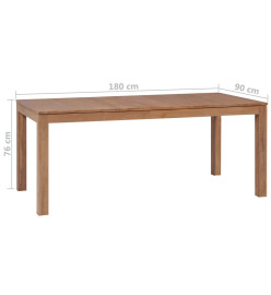 Table à dîner Bois de teck et finition naturelle 180x90x76 cm