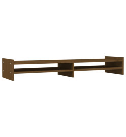 Support de moniteur Marron miel 100x27x15 cm Bois de pin solide