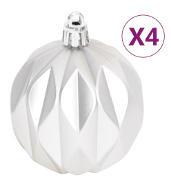 Ensemble de boules de Noël 70 pcs Argenté et blanc