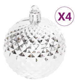 Ensemble de boules de Noël 70 pcs Argenté et blanc