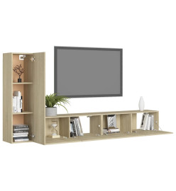 Ensemble de meuble TV 3 pcs Chêne sonoma Aggloméré