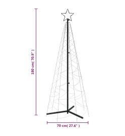 Arbre de Noël cône 200 LED Blanc froid 70x180 cm